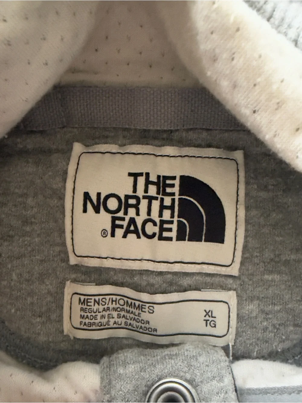 EUC Men's The North Face Heather Gray Fleece 3/4 Snap Up Pullover Size XL (KB9)